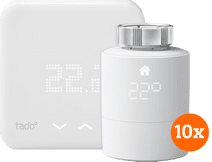 Coolblue Tado Draadloze Slimme Thermostaat V3+ Startpakket + 10 radiatorknoppen aanbieding
