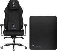 Vortech Prestige Plus Gamestoel Zwart + Vortech Vloermat Zwa Vortech gamestoel