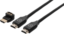 BlueBuilt HDMI Cable 4K 60Hz Nylon 1.5m + 90° Adapter HDMI cable with angled connector