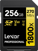 Lexar Professional 1800x GOLD 256GB SDXC 170mb/s Geheugenkaart