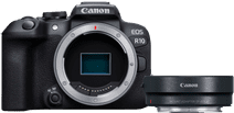 Canon EOS R10 + EF - EOS R Adapter Camera met microfoonaansluiting