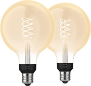 Coolblue Philips Hue Filamentlamp White Globe XL E27 - 2023 - 2-pack aanbieding