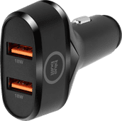 BlueBuilt Quick Charge Autolader met 2 Usb A Poorten 18W Zwart Autolader met snelladen