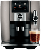 JURA J8 Midnight Silver (EA) fully automatic coffee machine with milk tube