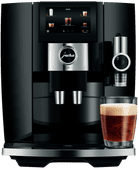 JURA J8 Piano Black (EA) fully automatic coffee machine with milk tube