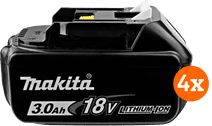 Makita BL1830B LXT 18V 3,0Ah accu 4-pack Accu voor Makita gereedschap