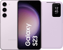 Coolblue Samsung Galaxy S23 128GB Roze 5G + Clear View Book Case Roze aanbieding