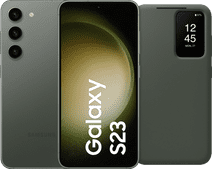 Coolblue Samsung Galaxy S23 128GB Groen 5G + Clear View Book Case Groen aanbieding