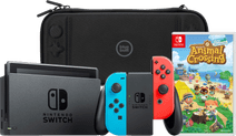 Coolblue Nintendo Switch Rood/Blauw + Animal Crossing New Horizons + Bluebuilt Beschermhoes aanbieding