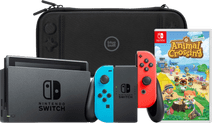 Nintendo Switch Rood/Blauw + Animal Crossing New Horizons + BlueBuilt Beschermhoes Nintendo Switch consoles (2019 upgrade)