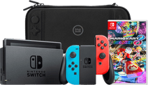 Nintendo Switch Rood/Blauw + Mario Kart 8 Deluxe + BlueBuilt Beschermhoes Nintendo Switch consoles (2019 upgrade)