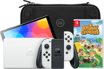 Coolblue Nintendo Switch OLED Wit + Animal Crossing New Horizons + Bluebuilt Beschermhoes aanbieding