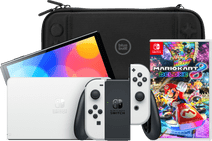 Nintendo Switch OLED Wit + Mario Kart 8 Deluxe + BlueBuilt Beschermhoes Nintendo Switch OLED