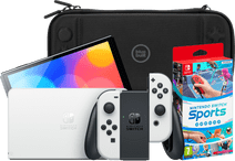 Nintendo Switch OLED White + Nintendo Switch Sports + BlueBuilt Travel Case Nintendo Switch