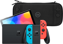 Nintendo Switch OLED Blauw/Rood + BlueBuilt Beschermhoes Nintendo Switch OLED