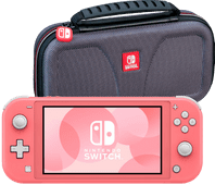 Nintendo Switch Lite Coral + Bigben Official Nintendo Switch Lite Travel Case Nintendo Switch Lite console