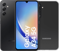 Samsung Galaxy A34 128GB Zwart 5G + BlueBuilt Back Cover Samsung A34