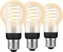 Philips Hue Filamentlamp White Ambiance Standaard E27 3-pack Philips Hue Filament lamp