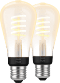 Philips Hue Filamentlamp White Ambiance Edison E27 2-pack Philips Hue White Ambiance smart lamp