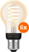 Coolblue Philips Hue Filament White Ambiance Standaard 6-pack aanbieding