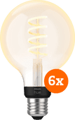 Coolblue Philips Hue Filament White Ambiance Globe 6-pack aanbieding