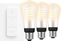 Philips Hue Filament White Ambiance Edison 3-pack + dimmer Philips Hue Filament White Ambiance