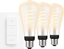 Philips Hue Filament White Ambiance Edison XL 3-pack + dimme Philips Hue Filament lamp