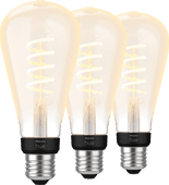 Coolblue Philips Hue Filament White Ambiance Edison XL 3-pack aanbieding