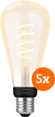 Philips Hue Filament White Ambiance Edison XL 5-pack Philips Hue E27 White Ambiance