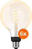 Coolblue Philips Hue Filament White Ambiance Globe XL 6-pack aanbieding