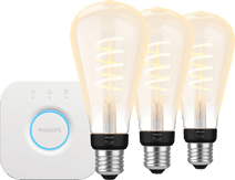 Philips Hue Filament White Ambiance Edison XL 3-Pack + Bridge Philips Hue White Ambiance smart lamp