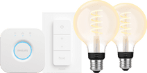 Philips Hue Filament White Ambiance Globe 2-Pack Startpakket Smart lamp met E27 fitting