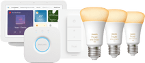 Philips Hue White Ambiance Starter Pack E27 3-pack + dimmer + Bridge + Google Nest Hub 2 Smart lamp met E27 fitting