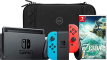 Coolblue Nintendo Switch Rood/Blauw + Zelda: Tears of the Kingdom + Bluebuilt Beschermhoes aanbieding