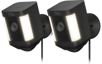Coolblue Ring Spotlight Cam Plus - Plug In - Zwart - 2-pack aanbieding