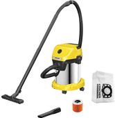 Karcher WD 3 S V-17/4/20 + stofzuigerzakken (4x) Bouwstofzuiger voor kleine klussen