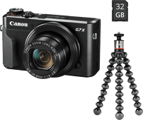 Canon Powershot G7X Mark II Black - Vlog Kit Camera with tiltable screen