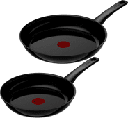 Tefal Renew On Ceramic Frying Pan Set 24cm + 28cm Black Aluminum pan