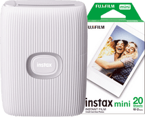 Fujifilm Instax Mini Link 2 Clay White + Fujifilm Instax Mini Film (20 stuks) Pocket printer