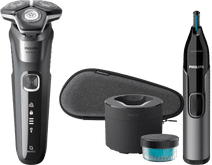 Philips Shaver Series 5000 S5887/50 + Philips Nose Trimmer electric shaver with rotating shaver head