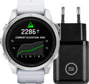 Garmin Epix Pro White 42mm + BlueBuilt Charger 30W Black Running watch with music player