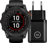 Garmin Fenix 7 Pro Solar Black 47mm + BlueBuilt Charger 30W Running watch with music player