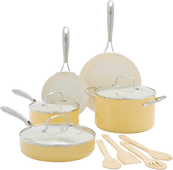 GreenLife Artisan Cookware Set 12-piece Yellow saucepan