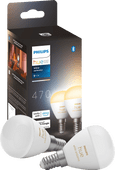 Philips Hue Luster kogellamp White Ambiance E14 2-pack Smart lamp met E14 fitting