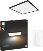 Philips Hue Aurelle White Ambiance groot vierkant zwart + dimmer Philips Hue White Ambiance smart lamp