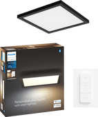 Philips Hue Aurelle Panel Light White Ambiance Square Black Philips Hue White Ambiance smart light