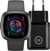 Fitbit Sense 2 Black + BlueBuilt Charger Running watch with music player