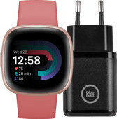 Fitbit Versa 4 Pink + BlueBuilt Charger Running watch with music player