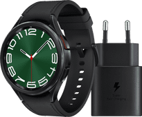 Samsung Galaxy Watch 6 Classic 4G Zwart 47mm + Samsung Oplader Hardloop horloge met muziekspeler