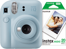 Coolblue Fujifilm Instax Mini 12 Pastel Blue + Fotopapier (20 stuks) aanbieding